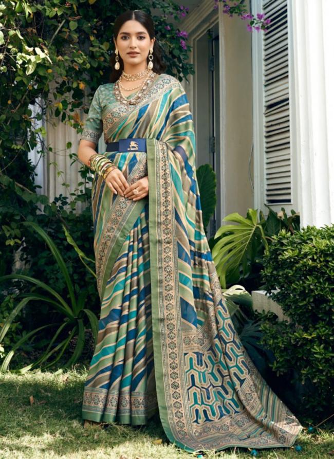 Georgette Multi Color Party Wear Printed Saree